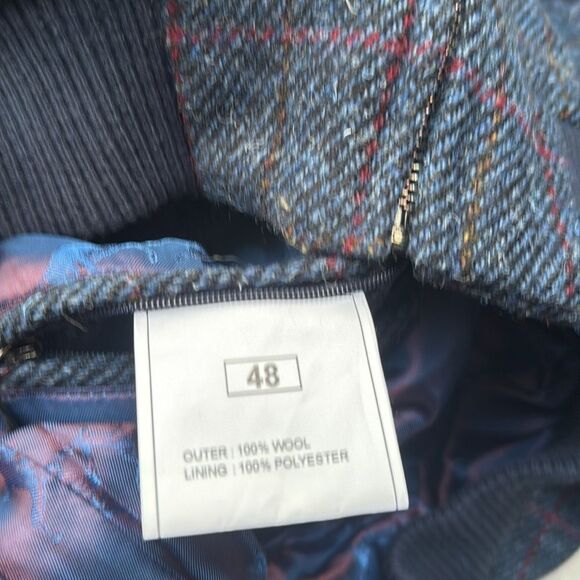Peter Christian Harris Tweed® Harrington Jacket Navy size XL nwt - Picture 9 of 9